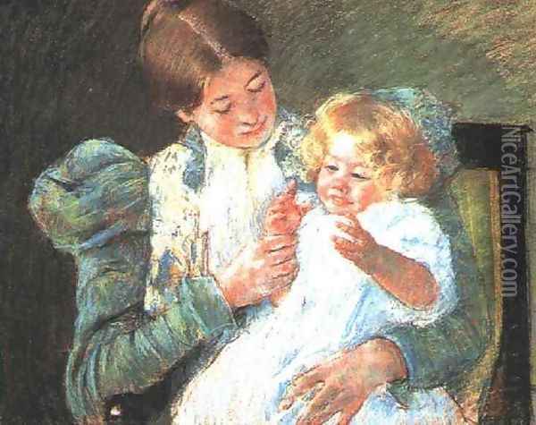 Pattycake Oil Painting - Mary Cassatt