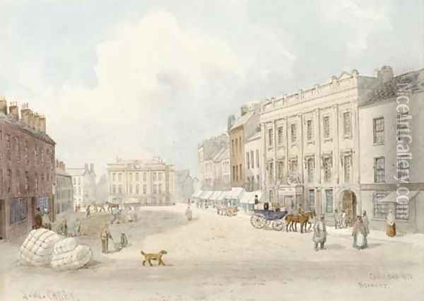 View of the High Street, Belfast Oil Painting - Joseph William Carey