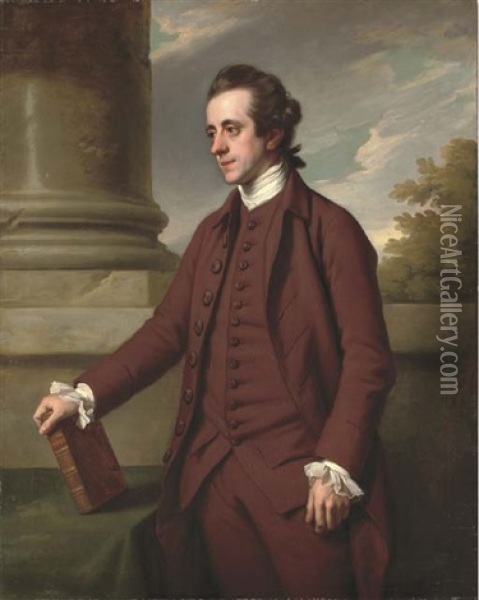 Portrait Of William Baker, M.p., (1743-1824), Of Bayfordbury Manor, Hertford, Three-quarter-length, In A Brown Suit Oil Painting - Nathaniel Dance Holland (Sir)
