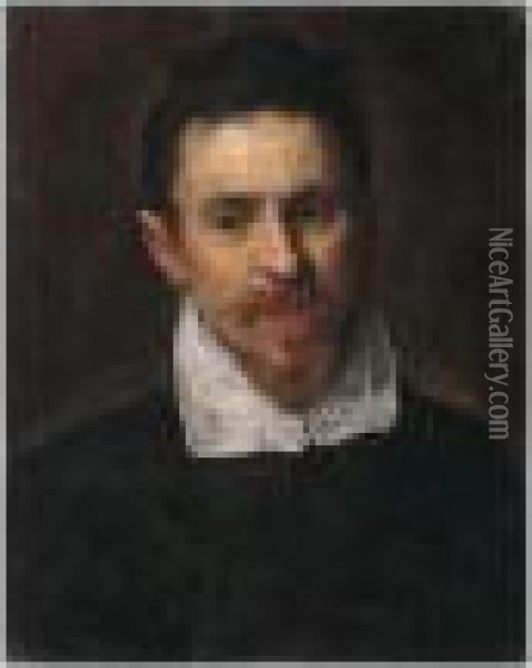 Portrait Of A Bearded Man, Head And Shoulders Oil Painting - Acopo D'Antonio Negretti (see Palma Giovane)