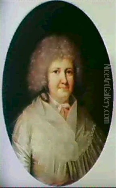 Et Par Portraetter, Plantageejer Christopher Mc.evoy        17201792 Og Hustru Jane, F. Low Gift 1778 Oil Painting - Jens Juel
