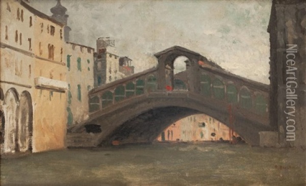 Le Pont Du Rialto Oil Painting - Germain Fabius Brest