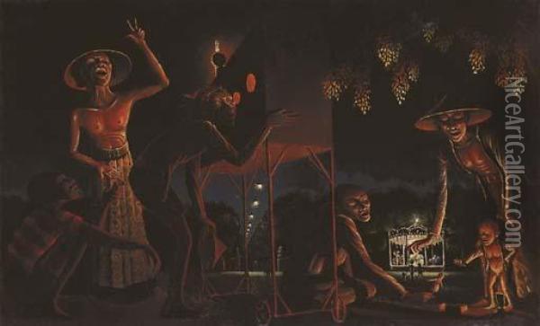 The Night Festival In Djogja Oil Painting - Walter Spies