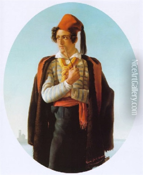 Bildnis Eines Jungen Griechischen Mannes Oil Painting - Cesare Felix Georges dell' Acqua