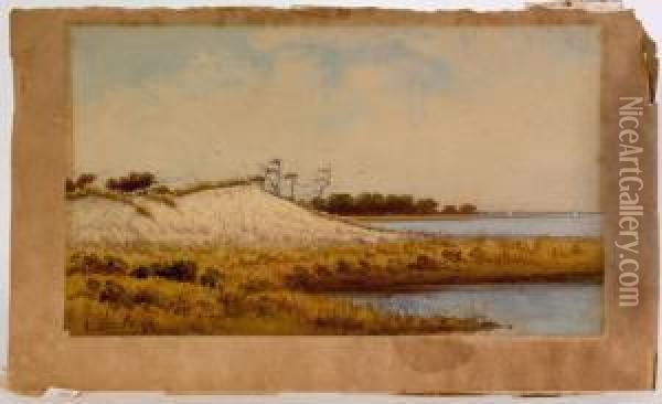 Watercolor Coastal Scene Oil Painting - George Emerick Essig