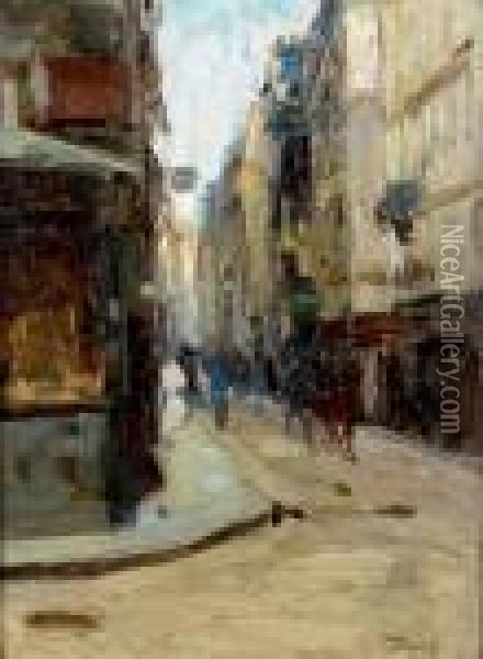 Rue De Seine, L'hiver Oil Painting - Elie Anatole Pavil