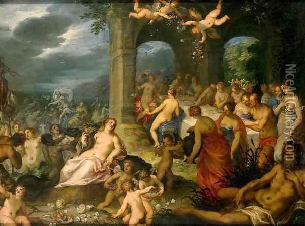Feast of the Gods Oil Painting - Hans Rottenhammer