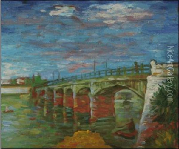 The Seine Bridge At Asnieres Oil Painting - Vincent Van Gogh