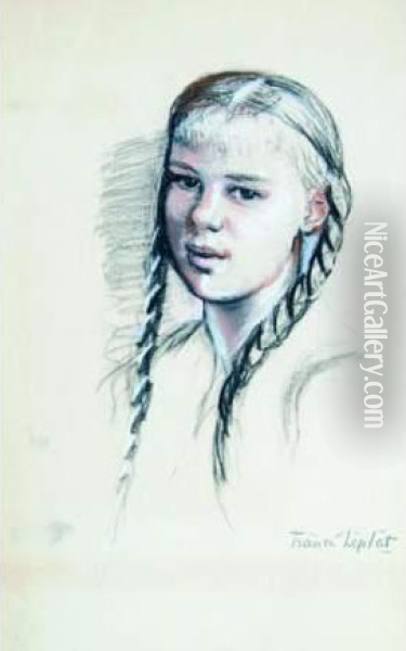 Femme Nue Allongee. Oil Painting - France Leplat