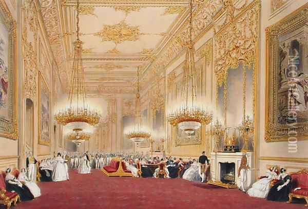 The Grand Reception Room - State Entertainment for His Majesty King Louis-Philippe, 1838 Oil Painting - James Baker Pyne