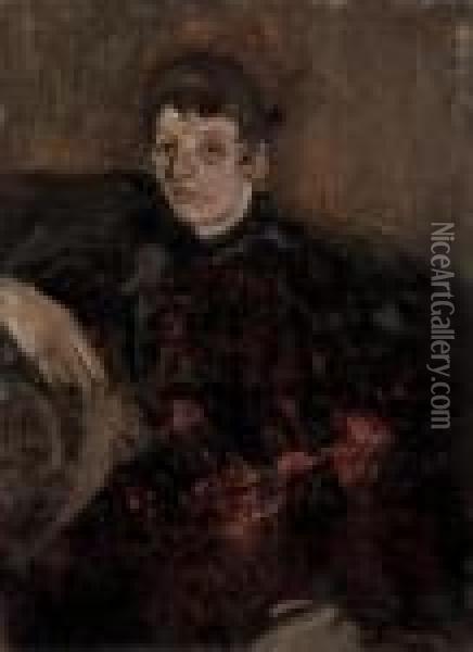 Portrait Of Marie Breitner, Wife Of The Artist Oil Painting - George Hendrik Breitner
