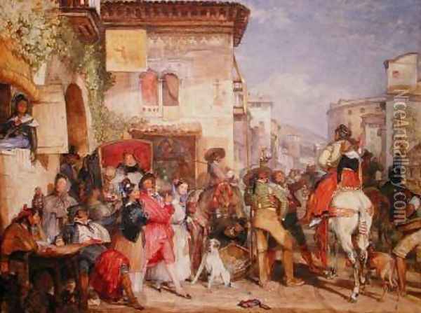 Spanish Fiesta Oil Painting - John Frederick Lewis