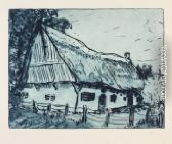 Grosses, Strohbedecktes Bauernhaus Oil Painting - Ernst Ludwig Kirchner