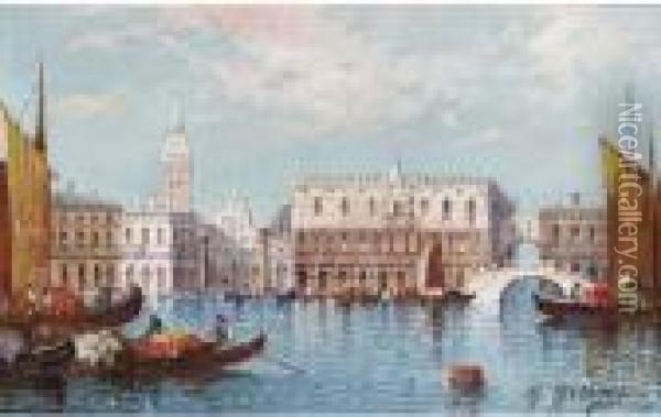 The Doge's Palace From The Bacino Oil Painting - William Meadows