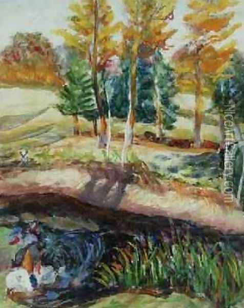 Three Washerwomen on the Banks of a River Oil Painting - Roderic O'Conor