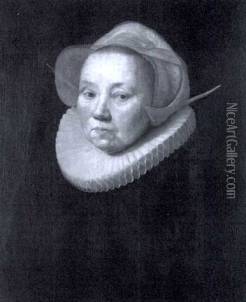 Brustbild Einer Alten Dame Mit Hollandischer Spitzenhaube Oil Painting - Maerten Pietersz Deym