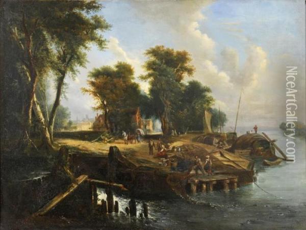 Fisherman's Wharf Oil Painting - William Wyld