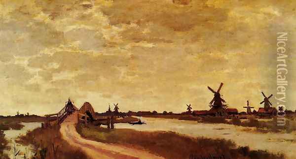 Windmills At Haaldersbroek Zaandam Oil Painting - Claude Oscar Monet