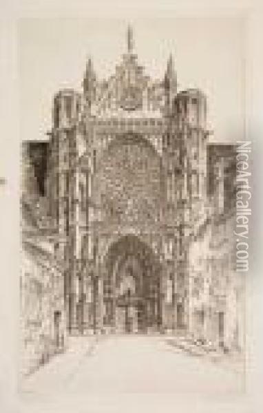 Gothic Glory, Sens Cathedral Oil Painting - John Taylor Arms