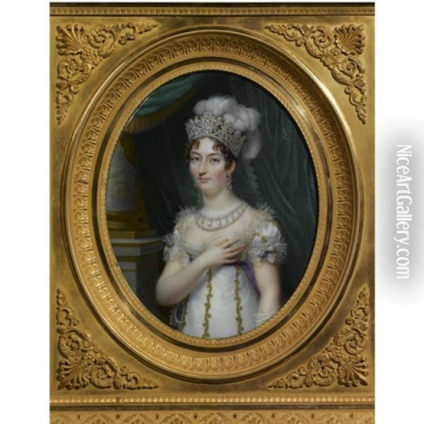 Portrait Of Marie Therese Charlotte, Duchesse D'angouleme Oil Painting - Jean Baptiste Jacques Augustin
