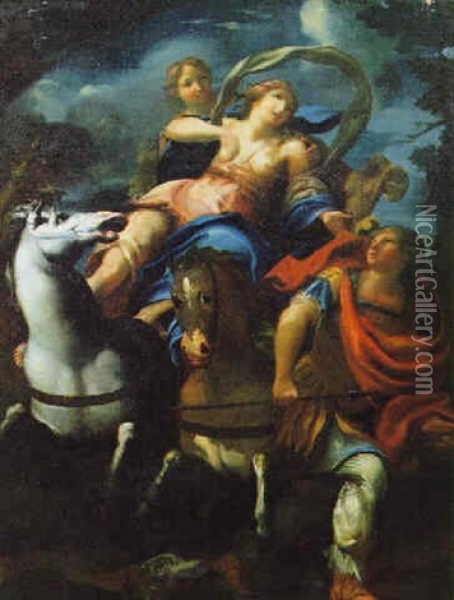 Paesaggio Con Pastorella Oil Painting - Giovanni Benedetto Castiglione