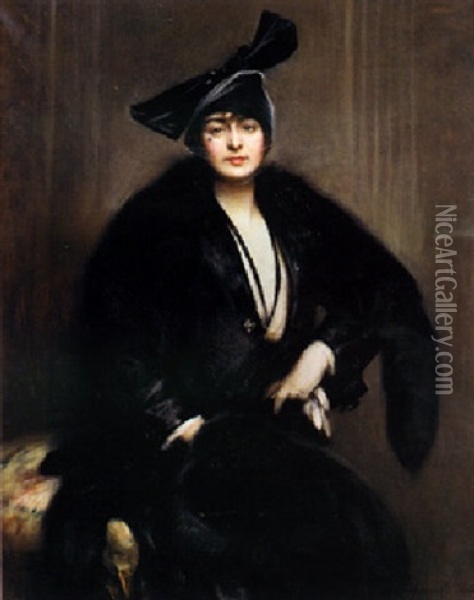 Portraif Of Mary Eliza Pewtner Butt Oil Painting - Arthur Hacker
