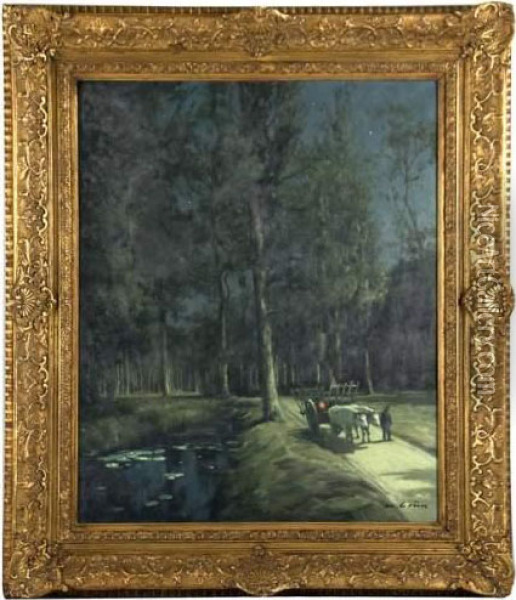 Charrette Dans La Nuit Oil Painting - Maurice Grun