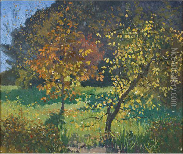 Autumn Oil Painting - Elioth Gruner