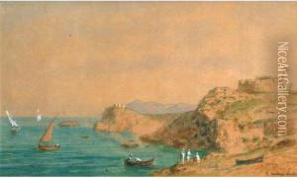 :barques Dans La Calanque Oil Painting - Emmanuel Coulange-Lautrec