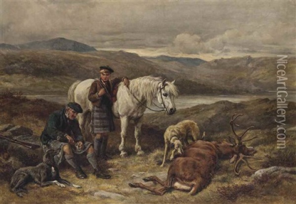 A Well Earned Dram Oil Painting - James Hardy Jr.