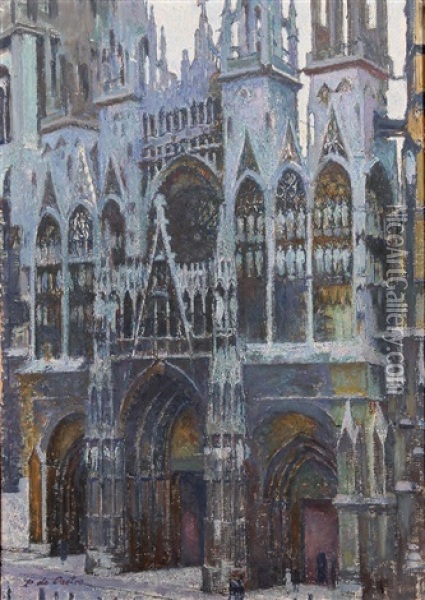 Rouen Cathedral Oil Painting - Paul De Castro