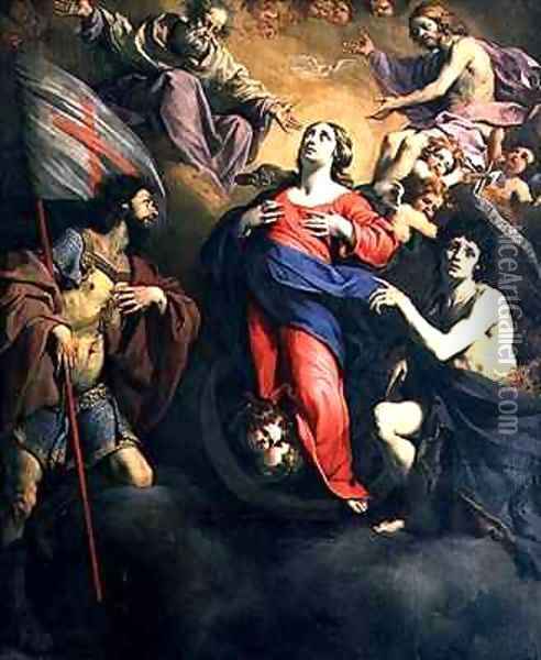 Assumption of the Virgin Oil Painting - Luca Da Reggio (Ferrari)