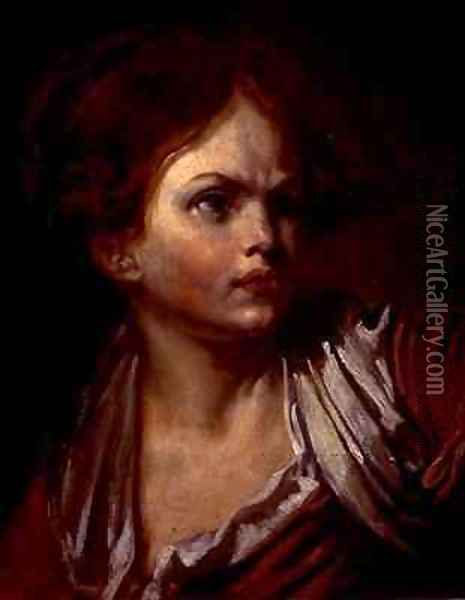 Head of a Young Girl Oil Painting - Marie Renee Genevieve Brossard de Beaulieu