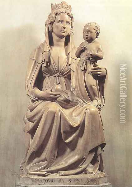 Madonna (Silvestri Madonna) Oil Painting - Jacopo della Quercia