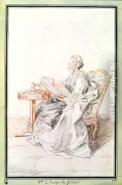 La Duchesse de Chevreuse Oil Painting - Louis Carrogis Carmontelle