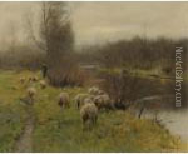 In The Pasture Oil Painting - Anton Mauve