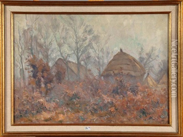 Paysage A La Meule De Foin Oil Painting - Henry Pieter Edward Rul