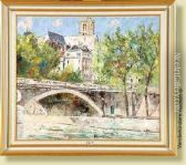 Le Pont Louis-philippe A Paris Oil Painting - Pierre Thevenet