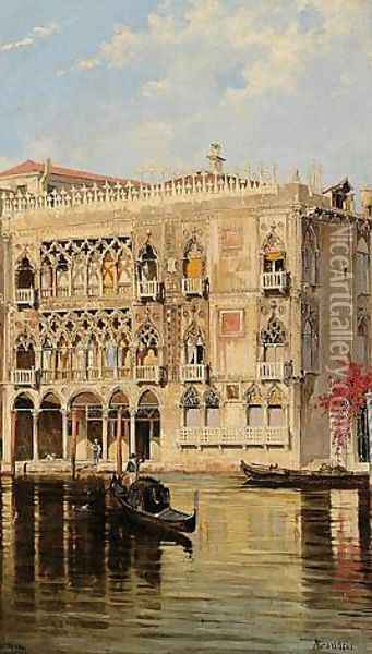The Palazzo d'Oro on the Canal Grande in Venice Oil Painting - Antonietta Brandeis
