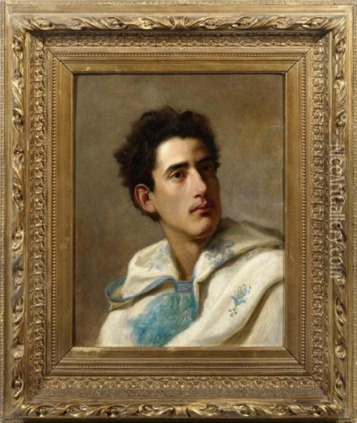 Portrait Eines Jungen Italieners Oil Painting - Anselm Feuerbach