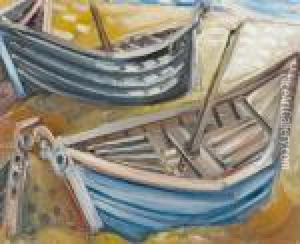 Fishing Boats In Cassis, Fishing Boats Oil Painting - Paul Kleinschmidt