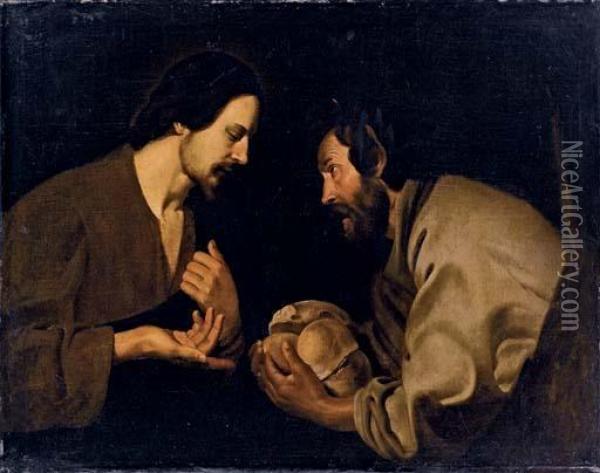 Cristo Tentato Dal Demonio Oil Painting - Pietro Novelli Il Monrealese