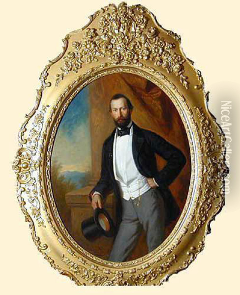 Portret Mezczyzny Oil Painting - Georg Friedrich Erhardt