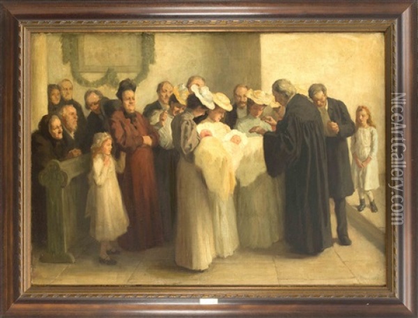 Die Taufe Oil Painting - Willi Maillard