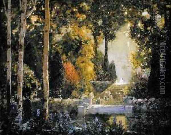 The Golden Garden Oil Painting - Thomas E. Mostyn