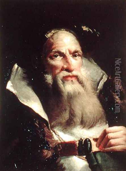 Head of a Philosopher Oil Painting - Giovanni Domenico Tiepolo