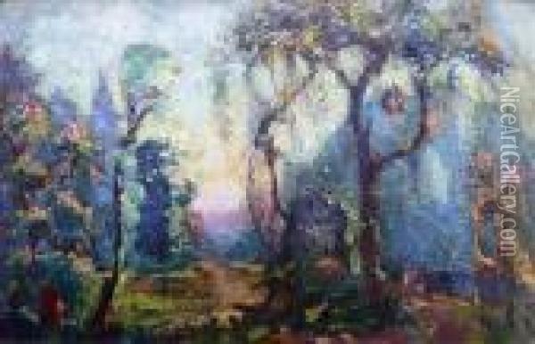 Le Parc, Vers 1912 Oil Painting - Emmanuel De La Villeon