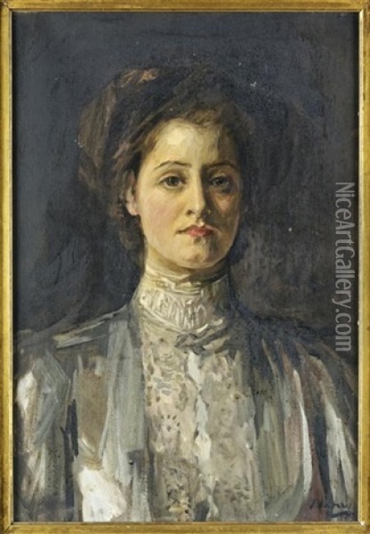 Portrait Of Betty Oil Painting - John Lavery