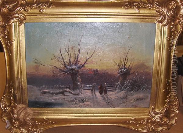 Winter And Summer Landscapes Oil Painting - George Harris