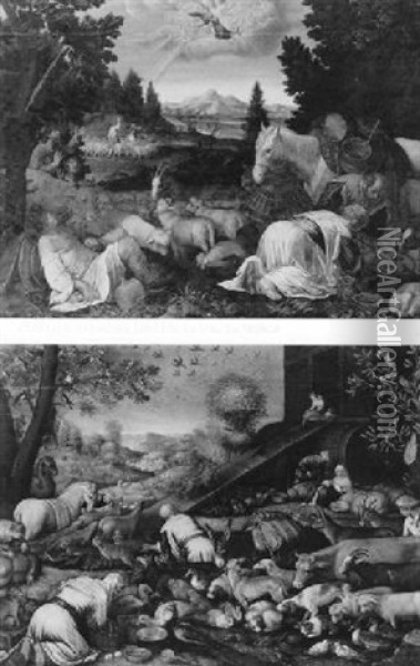Die Verkundigung An Die Hirten Oil Painting - Jacopo dal Ponte Bassano